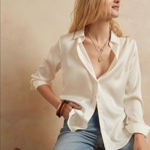 NWT Banana Republic Satin Classic Shirt